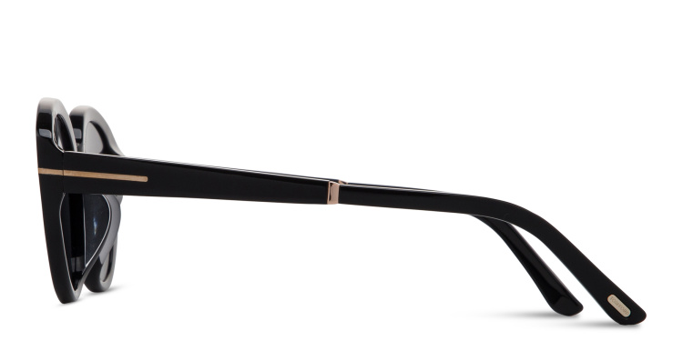 Shop TOM FORD T Logo Oval Sunglasses in Black online.