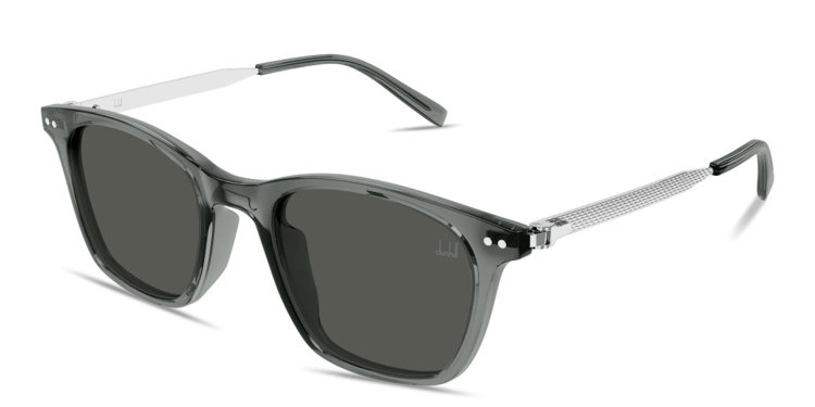 Shop Dunhill Heritage Lock Hinge Combi Square Sunglasses in Grey online.