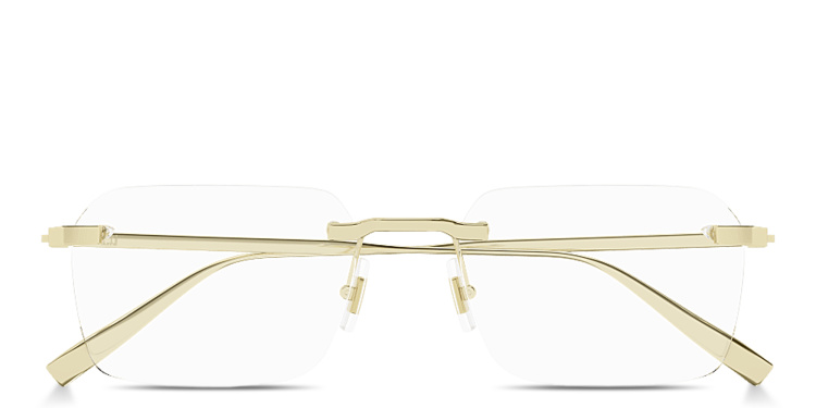 تسوق نظارات طبية رولاغاس مستطيلة واسعة بدون إطار من التيتانيوم دنهيل بلون ذهبي أونلاين.