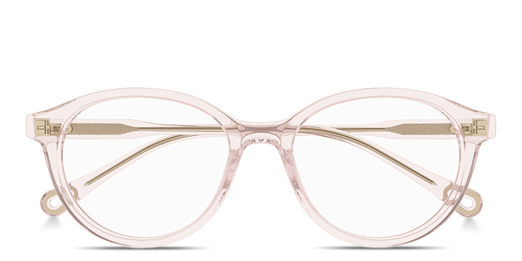 Shop Chloe Logo Signature Panthos Eyeglasses in Pink online.
