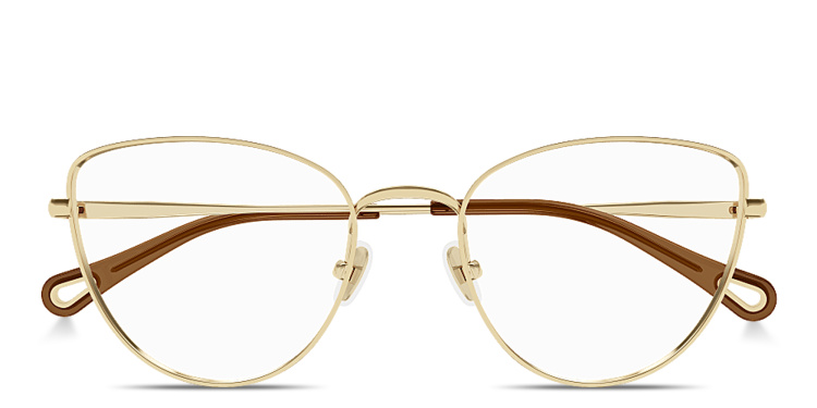 Shop Chloe Cat-Eye Eyeglasses in Gold online.