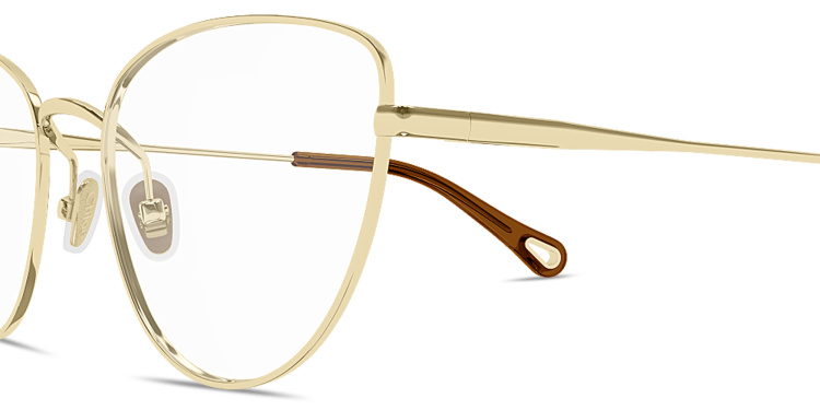 Shop Chloe Cat-Eye Eyeglasses in Gold online.