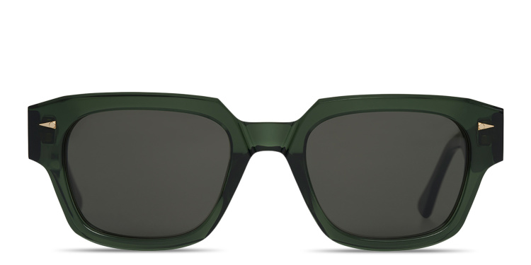Shop AHLEM Rivoli Rectangle Sunglasses in Green online.