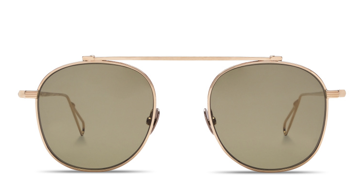 Shop AHLEM Belleville Unisex Panthos Sunglasses in Gold online.