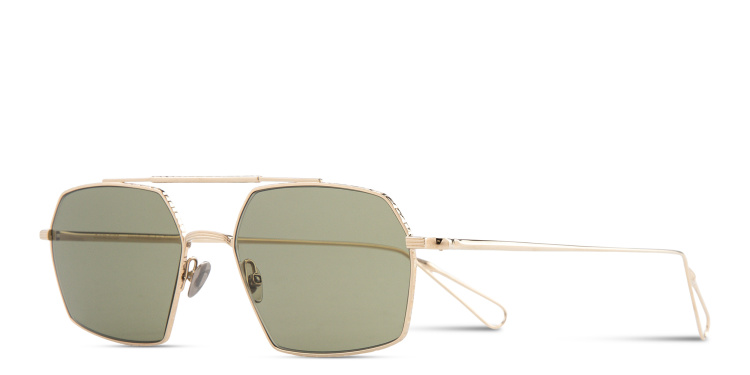 Shop AHLEM Haussmann Irregular Sunglasses in Gold online.
