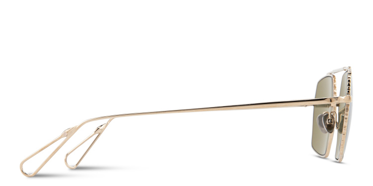 Shop AHLEM Haussmann Irregular Sunglasses in Gold online.