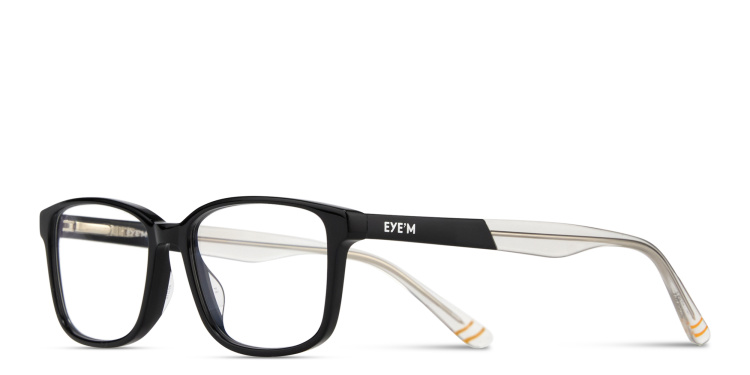 Shop EYE'M Logo Kids Rectangle Eyeglasses in Black online.