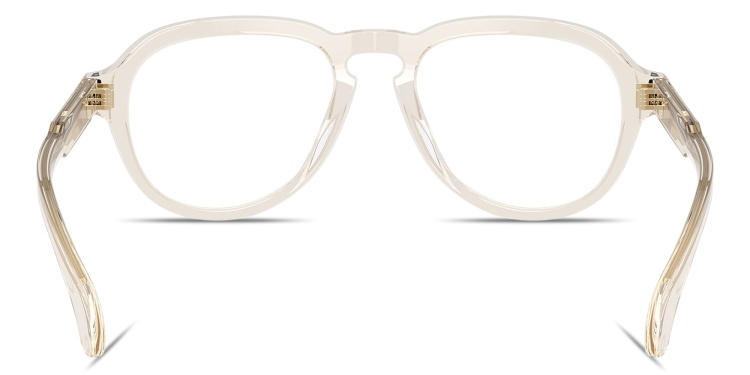 Shop Moncler Logo Signature Unisex Pilot Eyeglasses in Gold online.