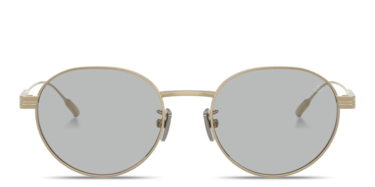 Shop Moncler Subtila Unisex Round Sunglasses in Gold online.