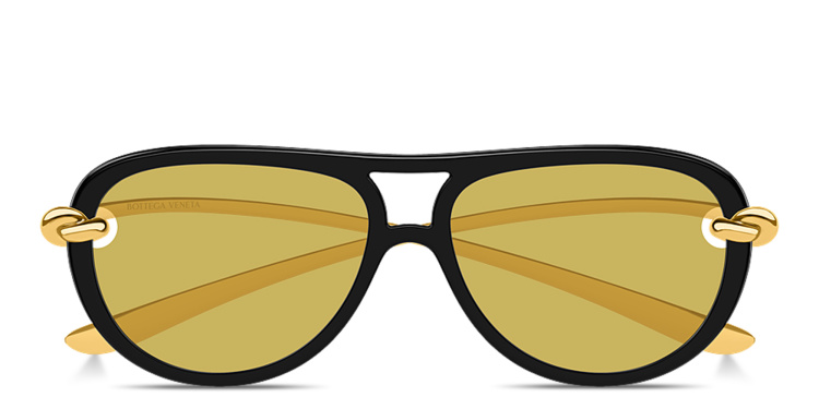 تسوق نظارات شمسية طراز أفياتور مزيّنة بعقدة بوتيغا فينيتا بلون أسود أونلاين.