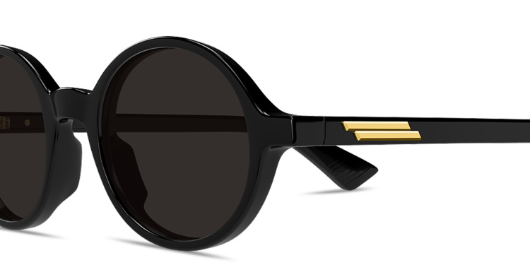 Shop BOTTEGA VENETA Classic Unisex Round Sunglasses in Black online.