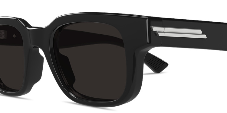 Shop BOTTEGA VENETA Classic Square Sunglasses in Black online.