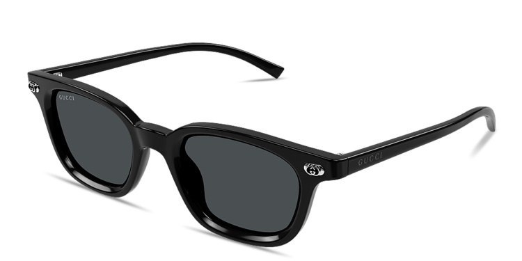 Shop GUCCI GG Square Sunglasses in Black online.