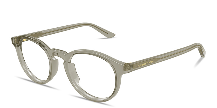 Shop BOTTEGA VENETA Logo Signature Panthos Eyeglasses in Brown online.