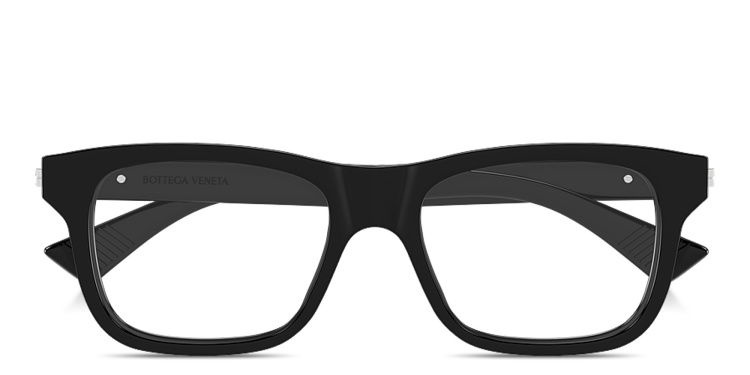 Shop BOTTEGA VENETA Ribbon Rectangle Eyeglasses in Black online.