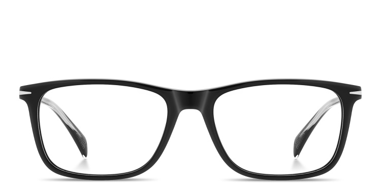 تسوق نظارات طبية مستطيلة واسعة بشعار العلامة ديفيد بيكهام بلون أسود أونلاين.