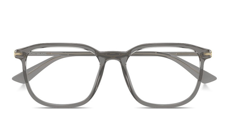 Shop MONTBLANC Nib Rectangle Eyeglasses in Grey online.