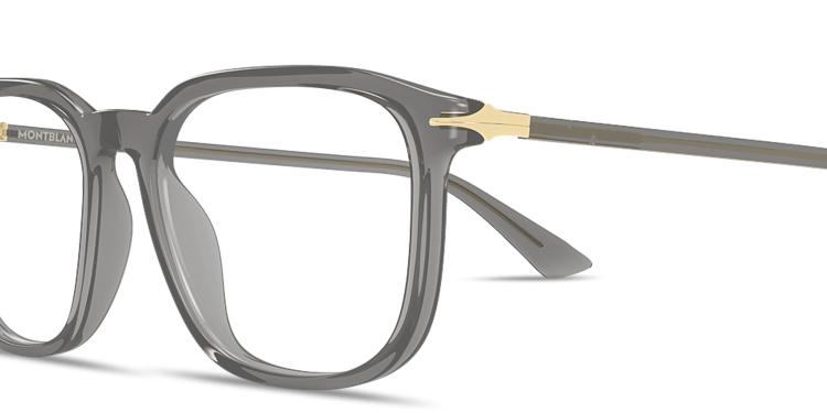 Shop MONTBLANC Nib Rectangle Eyeglasses in Grey online.