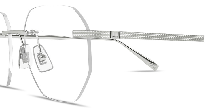 تسوق نظارات طبية غير منتظمة بدون إطار بالشعار المنقوش دنهيل بلون فضي أونلاين.