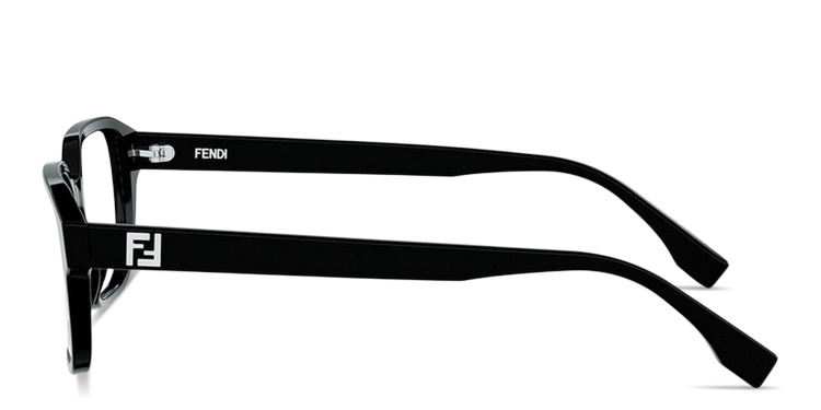 تسوق نظارات طبية مستطيلة واسعة بشعار FF المربّع فيندي بلون أسود أونلاين.