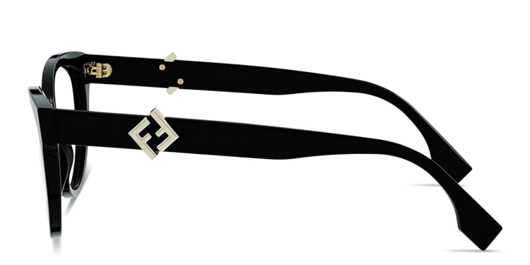 Shop FENDI FF Diamonds Cat-Eye Eyeglasses in Black online.