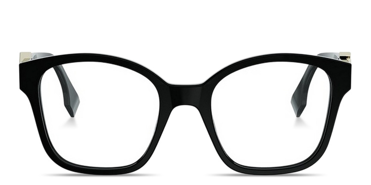 Shop FENDI FF Diamonds Square Eyeglasses in Black online.