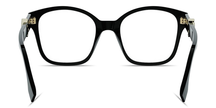 Shop FENDI FF Diamonds Square Eyeglasses in Black online.