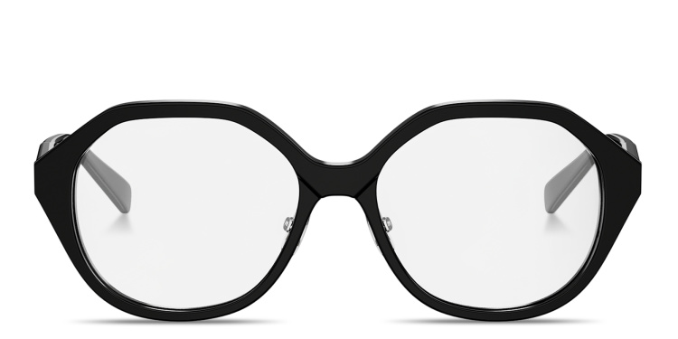 Shop CELINE CELINE Thin Geometric Eyeglasses in Black online.