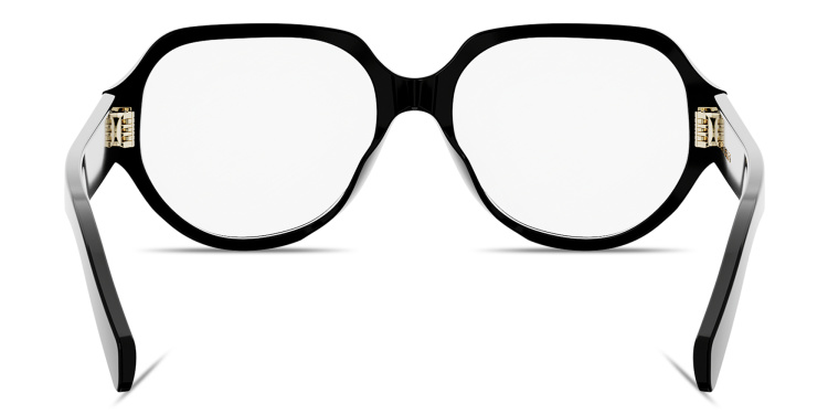 Shop CELINE Triomphe Geometric Eyeglasses in Black online.