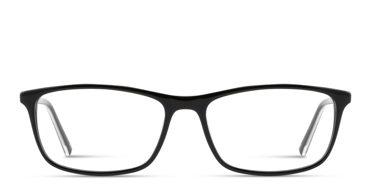 Shop EYE'M Logo Signature Wide Rectangle Eyeglasses in Black online.
