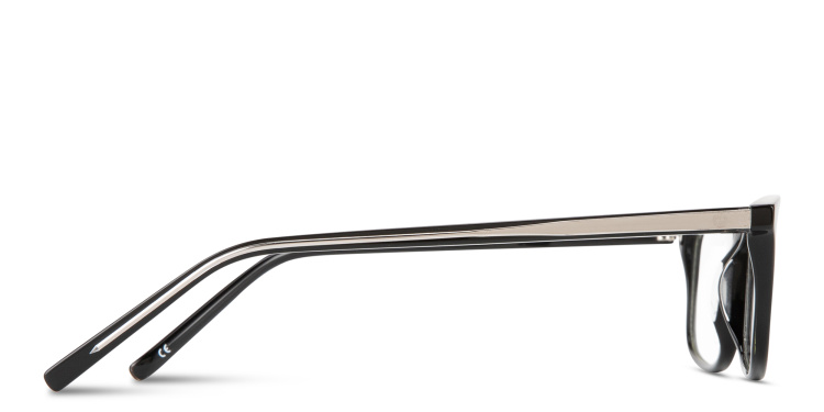 Shop EYE'M Logo Signature Wide Rectangle Eyeglasses in Black online.