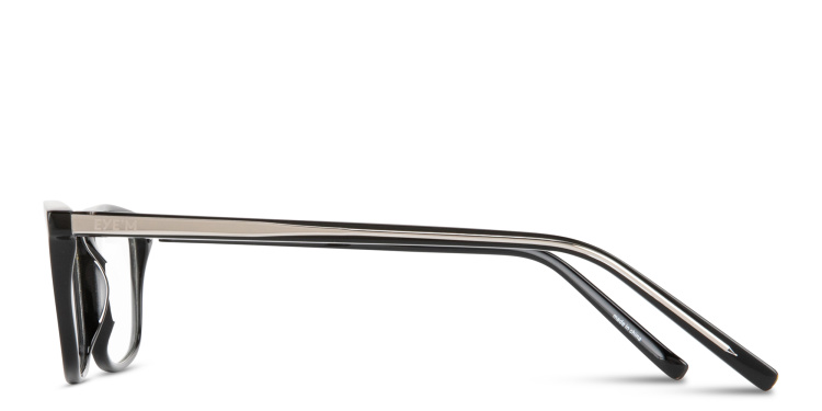 Shop EYE'M Logo Signature Wide Rectangle Eyeglasses in Black online.