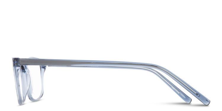 Shop EYE'M Logo Signature Wide Rectangle Eyeglasses in Blue online.