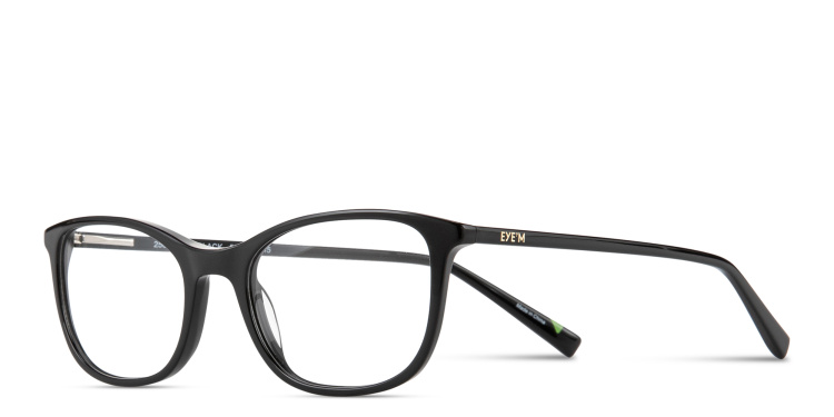 Shop EYE'M Logo Signature Cat-Eye Eyeglasses in Black online.