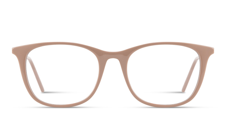 Shop EYE'M Engraved Logo Square Eyeglasses in Beige online.