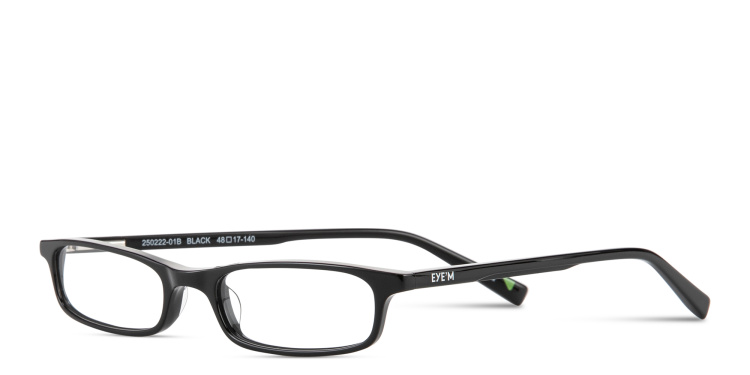 Shop EYE'M Logo Signature Unisex Rectangle Eyeglasses in Black online.