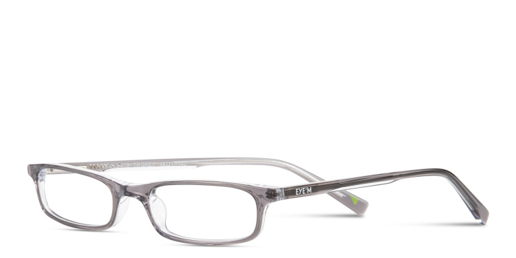 Shop EYE'M Logo Signature Unisex Rectangle Eyeglasses in Grey online.
