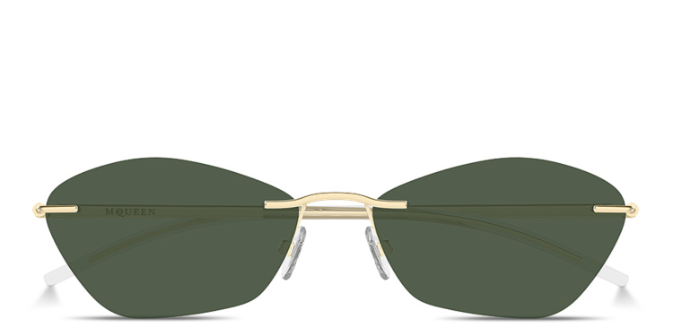 تسوق نظارات شمسية تي بار سليم غير منتظمة بدون إطار للجنسين ألكسندر ماكوين بلون ذهبي أونلاين.