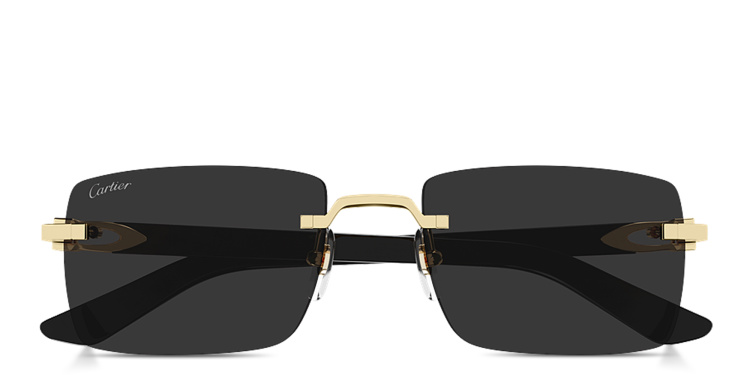 تسوق نظارات شمسية سينياتور سي دو كارتييه مستطيلة بدون إطار كارتييه بلون ذهبي أونلاين.