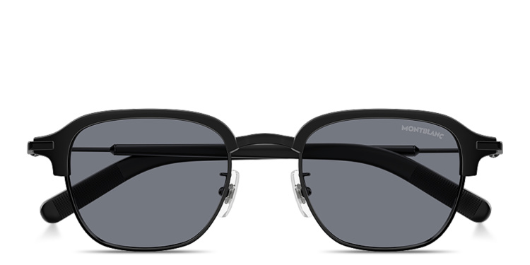 تسوق نظارات شمسية مستطيلة بشعار الإكليل الثلجي مونت بلانك بلون أسود أونلاين.