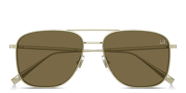 تسوق نظارات شمسية مستطيلة بالشعار المنقوش دنهيل بلون ذهبي أونلاين.