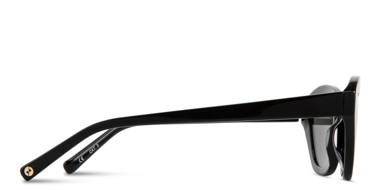 Shop EYE'M Logo Irregular Sunglasses in Black online.