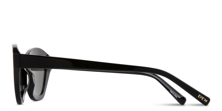 Shop EYE'M Logo Irregular Sunglasses in Black online.