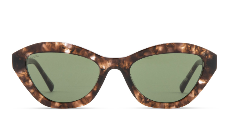 Shop EYE'M Logo Irregular Sunglasses in Havana online.