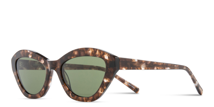 Shop EYE'M Logo Irregular Sunglasses in Havana online.