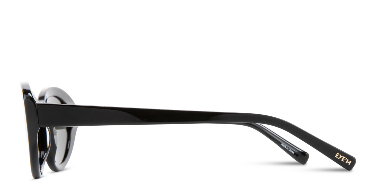 Shop EYE'M Logo Oval Sunglasses in Black online.