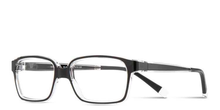 Shop SPIN ON8 Kids Rectangle Eyeglasses in Black online.
