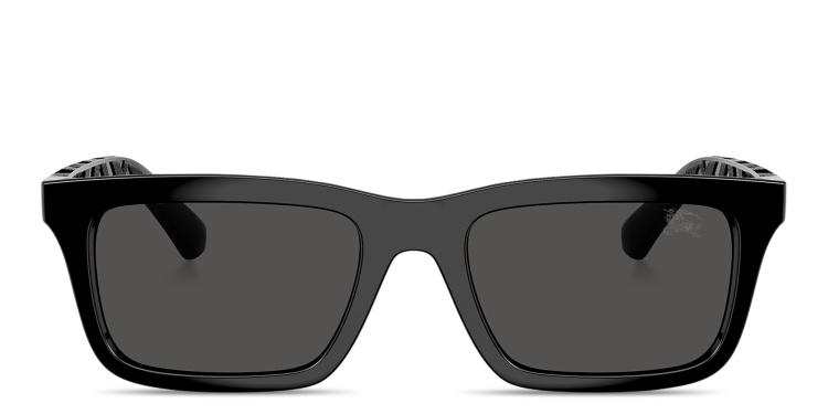 تسوق نظارات شمسية مستطيلة بتوقيع العلامة بربري بلون أسود أونلاين.