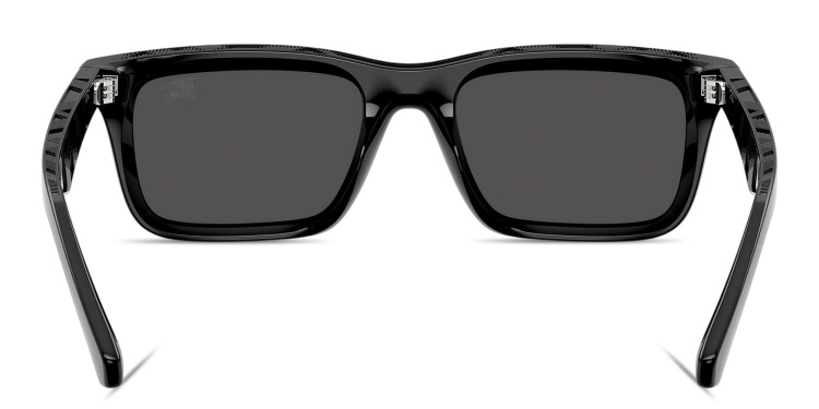 تسوق نظارات شمسية مستطيلة بتوقيع العلامة بربري بلون أسود أونلاين.