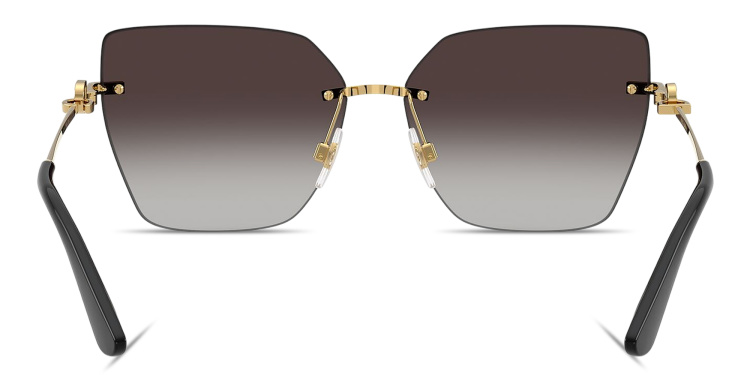 تسوق نظارات شمسية طراز كات آي بدون إطار بشعار دي جي دولتشي آند غابانا بلون ذهبي أونلاين.